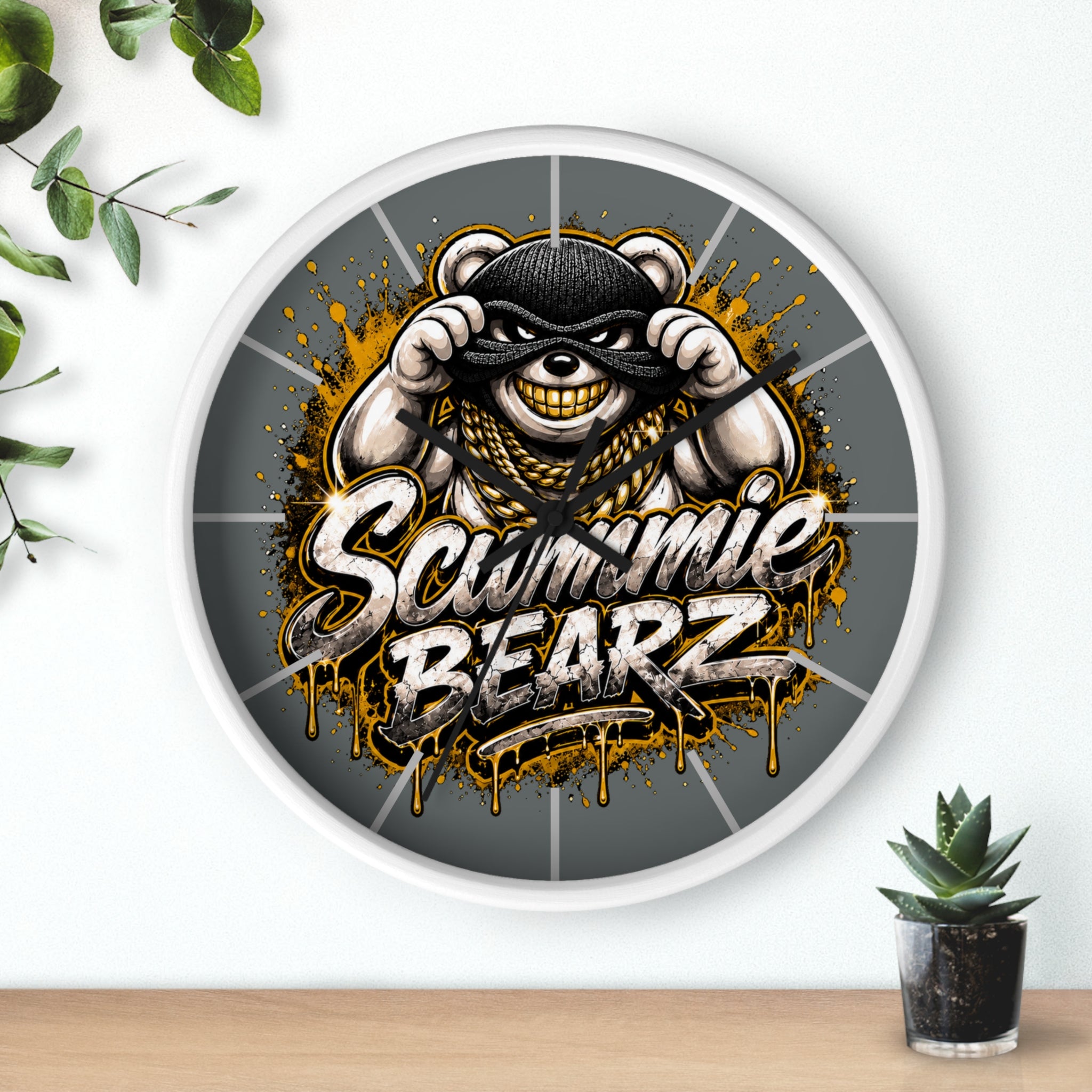 Wall Clock-Gold and Silver Logo-SCUMMIEBEARZ™