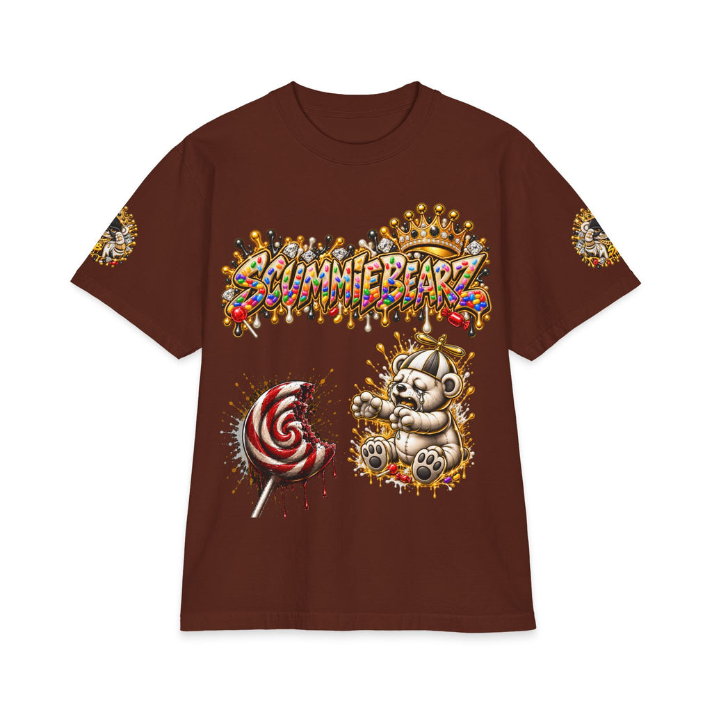 Like Stealing Candy from a Baby — White & Gold Edition | SCUMMIEBEARZ™ Shaka Wear Heavyweight Tee