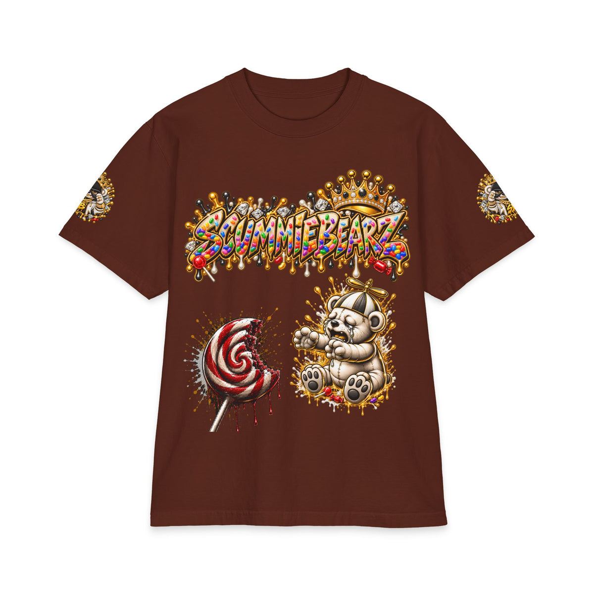 Like Stealing Candy from a Baby — White & Gold Edition | SCUMMIEBEARZ™ Shaka Wear Heavyweight Tee