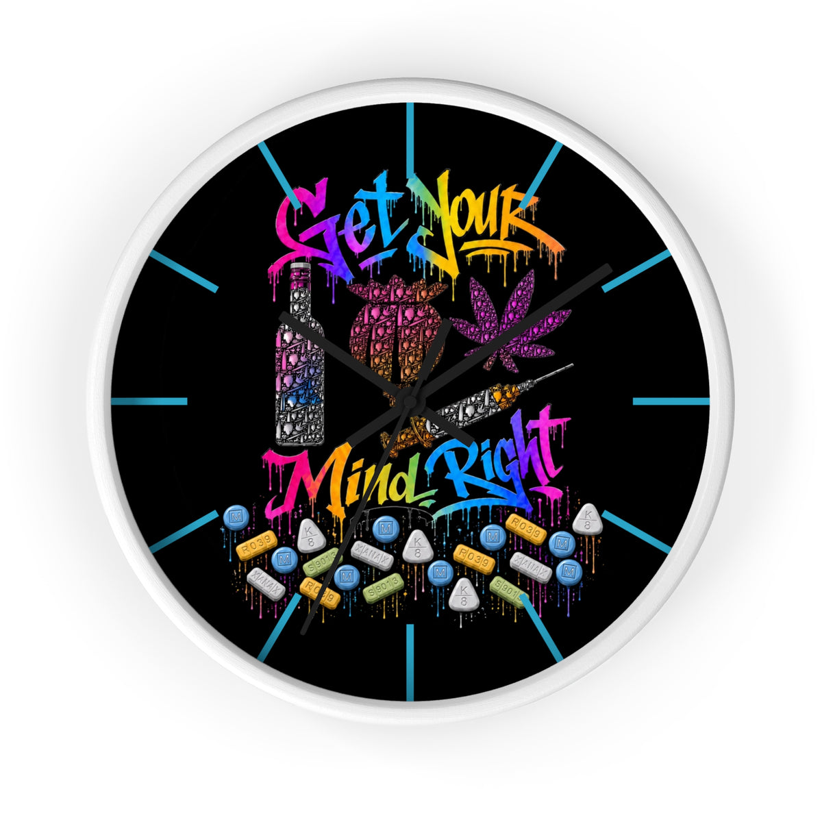 Wall Clock -Get your mind right-SCUMMIEBEARZ™️