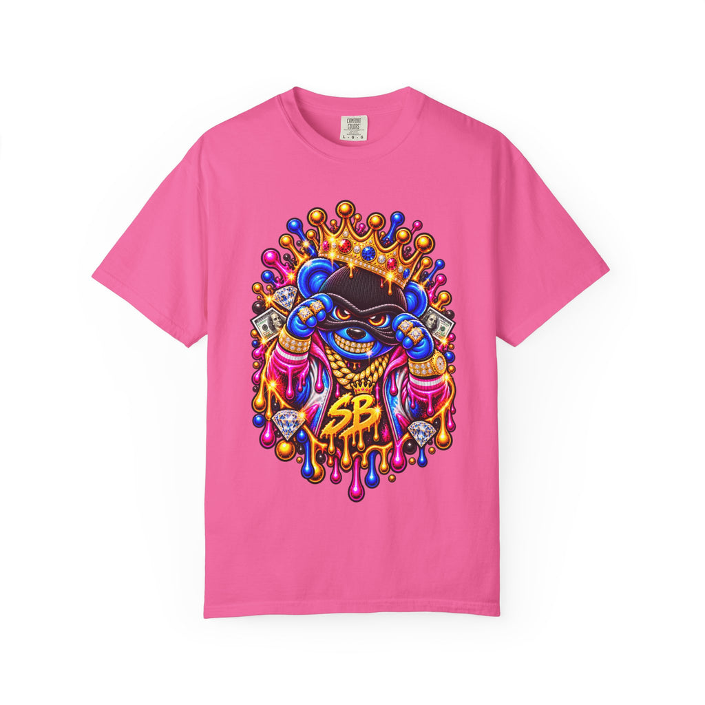 Unisex Garment-Dyed T-shirt-MULTI COLOR CROWN MASK LOGO GLOCK -SCUMMIEBEARZ™