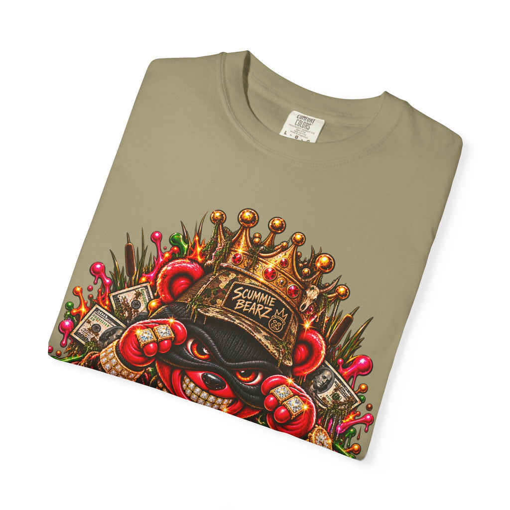 Unisex Garment-Dyed T-shirt-HILLBILLY cROWN MASK/GLOCK LOGO-SCUMMIEBEARZ™️