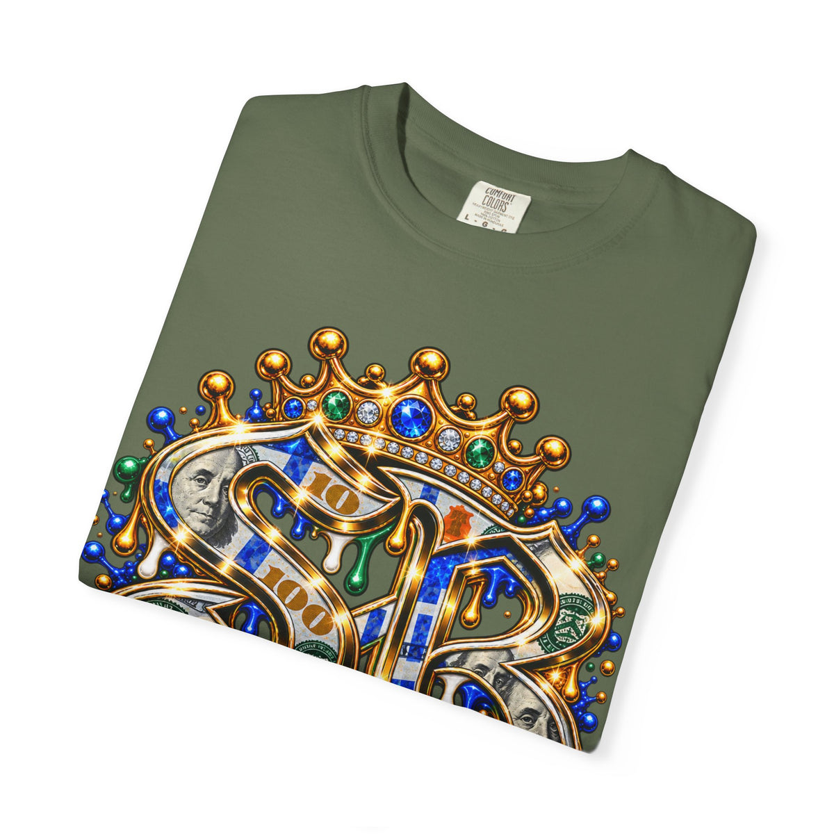 Unisex Garment-Dyed T-SHIRT-BLUE MONEY GLOCK/SB LOGO-SCUMMIEBEARZ™