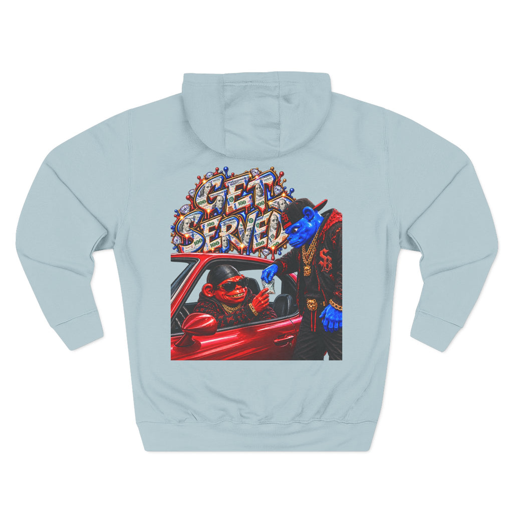 Three-Panel Fleece Hoodie-GET SERVED-SCUMMIEBEARZ™️