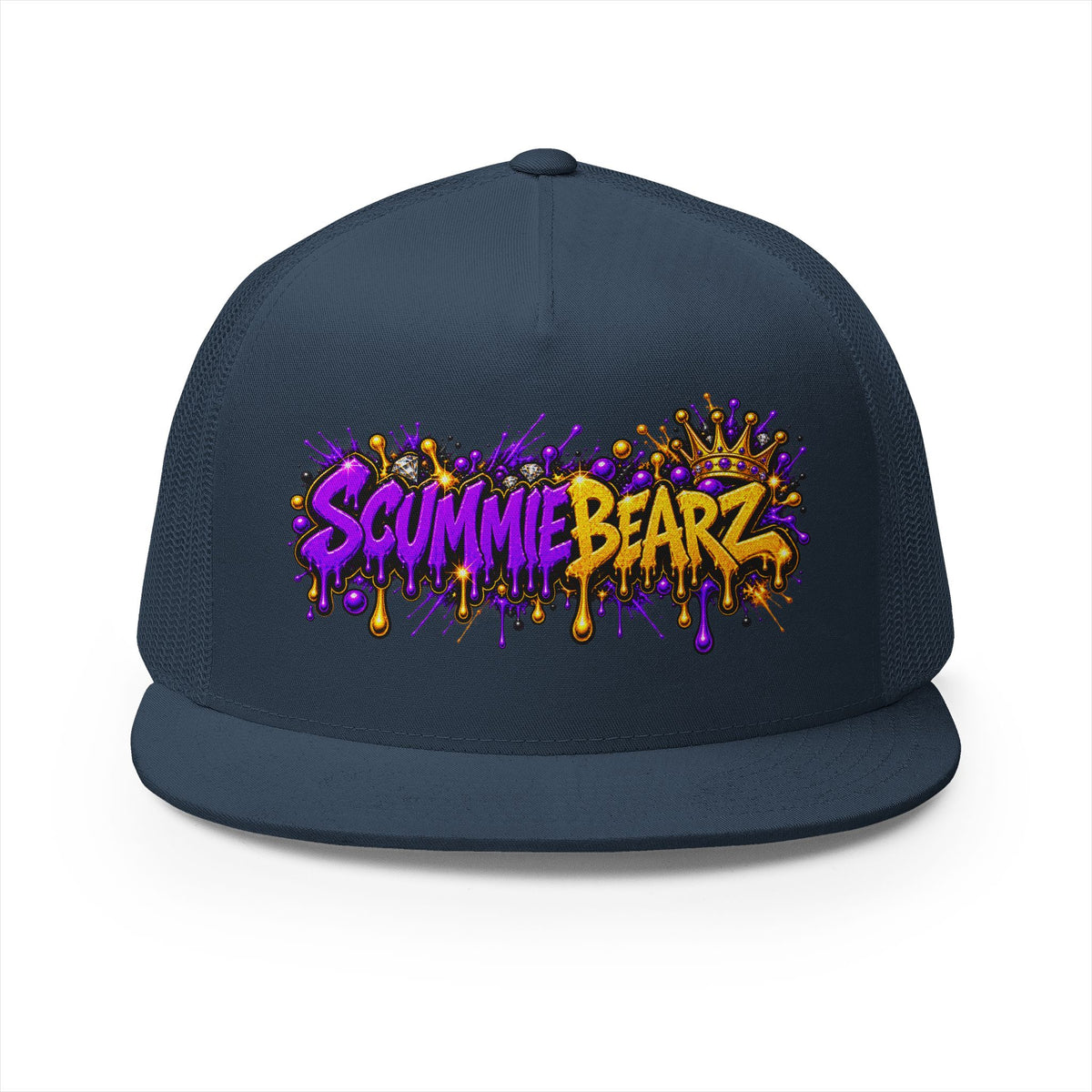 5 Panel Trucker Cap-PURPLE/GOLD SCUMMIEBEARZ LOGO-SCUMMIEBEARZ™