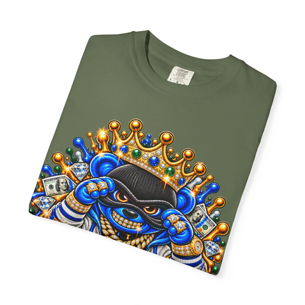 Unisex Garment-Dyed T-SHIRT-MONEY GLOCK/CROWN MASK LOGO-SCUMMIEBEARZ™