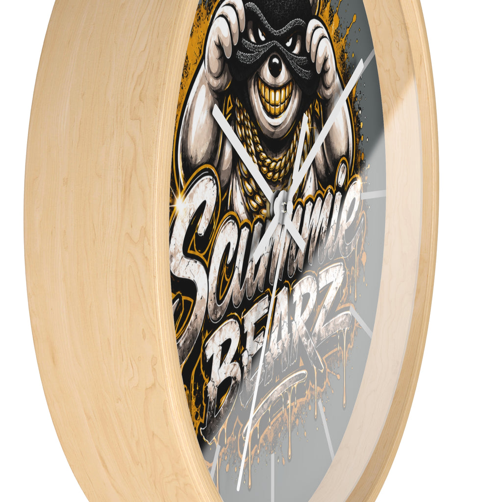 Wall Clock-Gold and Silver Logo-SCUMMIEBEARZ™