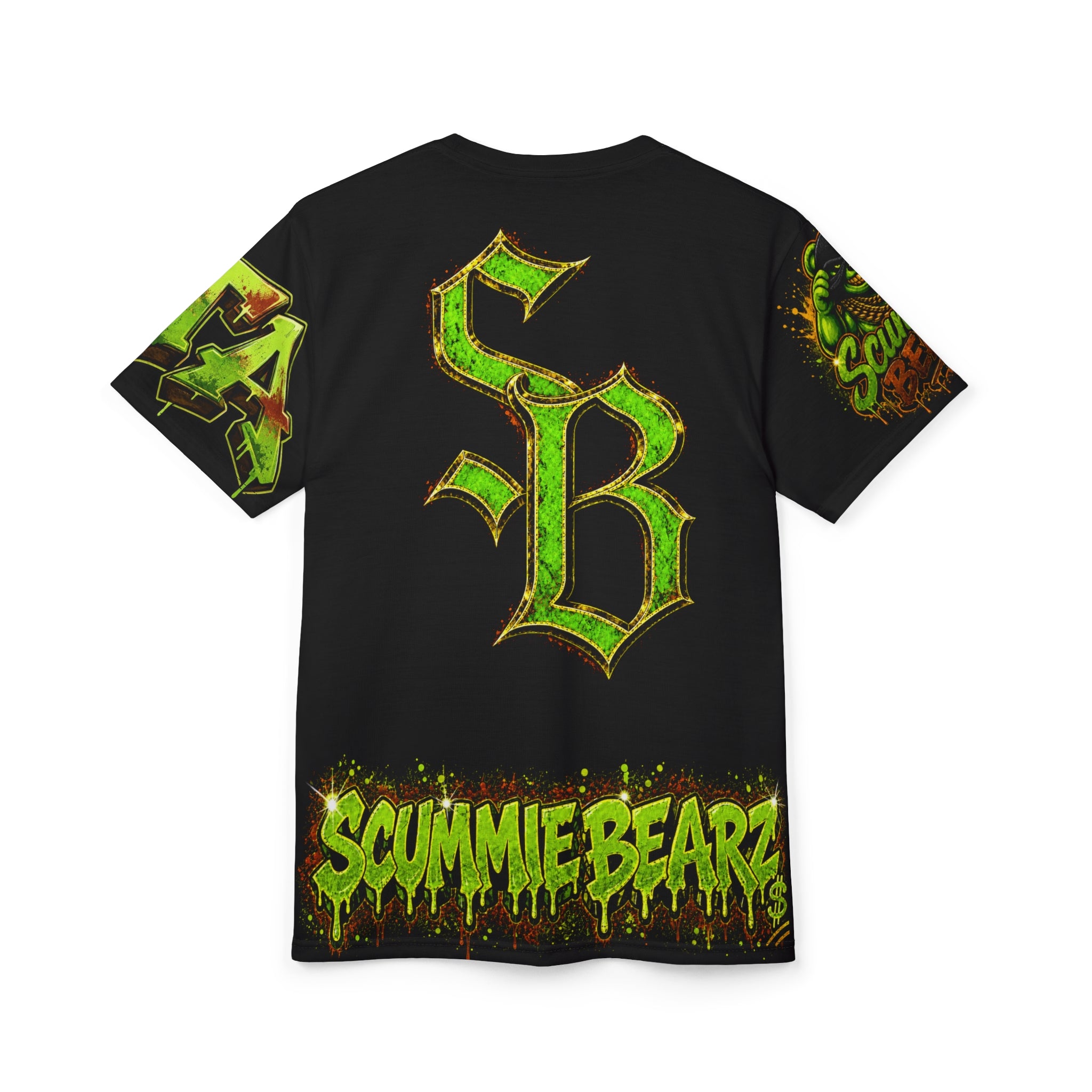 SCUMMIEBEARZ™ "GTA GREEN™ – DRIVE IT LIKE YOU STOLE IT" AOP Edition Unisex Men's Streetwear Tee