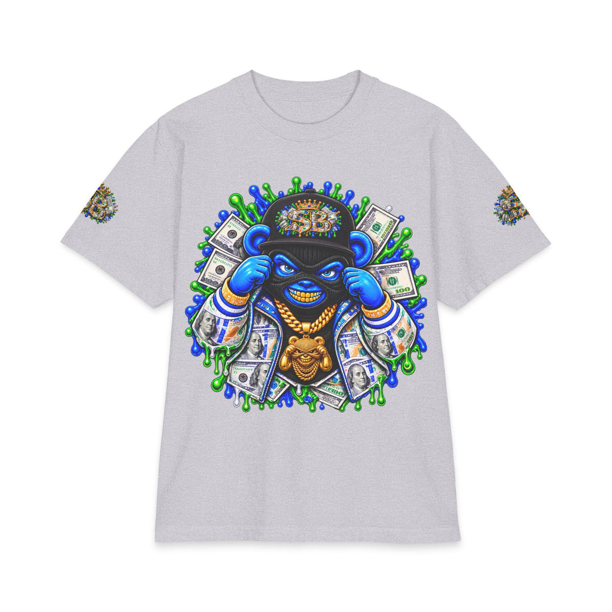 Money, Hungry Green Remix | SCUMMIEBEARZ™ Shaka Wear Heavyweight Tee