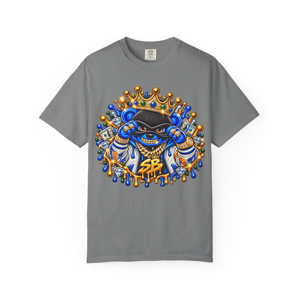 Unisex Garment-Dyed T-SHIRT-MONEY GLOCK/CROWN MASK LOGO-SCUMMIEBEARZ™