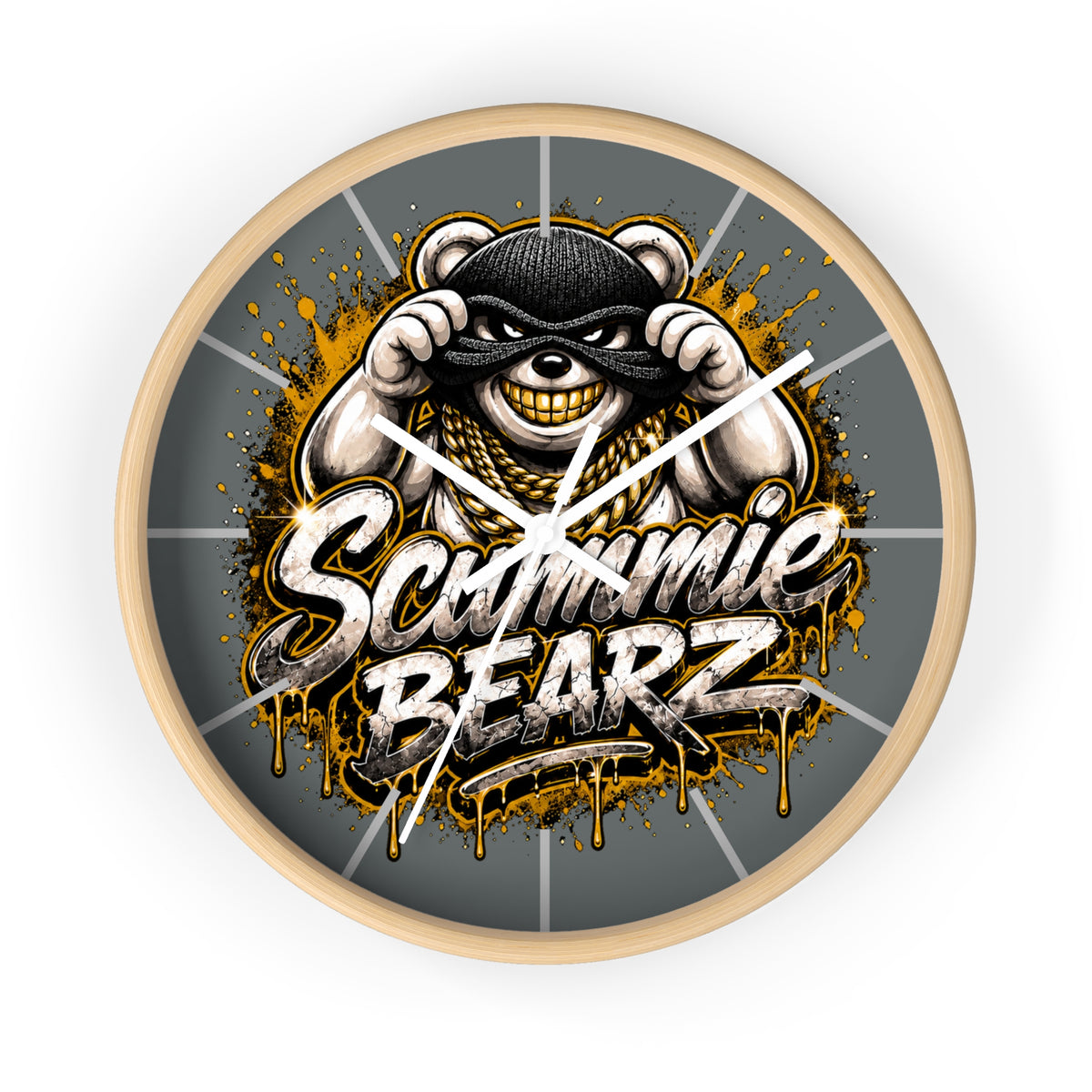 Wall Clock-Logo Gold and Silver-SCUMMIEBEARZ™️