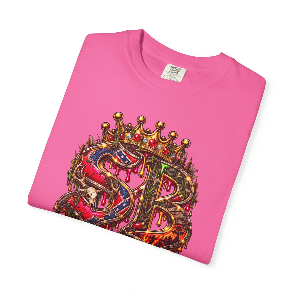 Unisex Garment-Dyed T-shirt-HILBILLYSCUMMIEBEARZ MOONSHINE/CROWN SB LOGO -SCUMMIEBEARZ™
