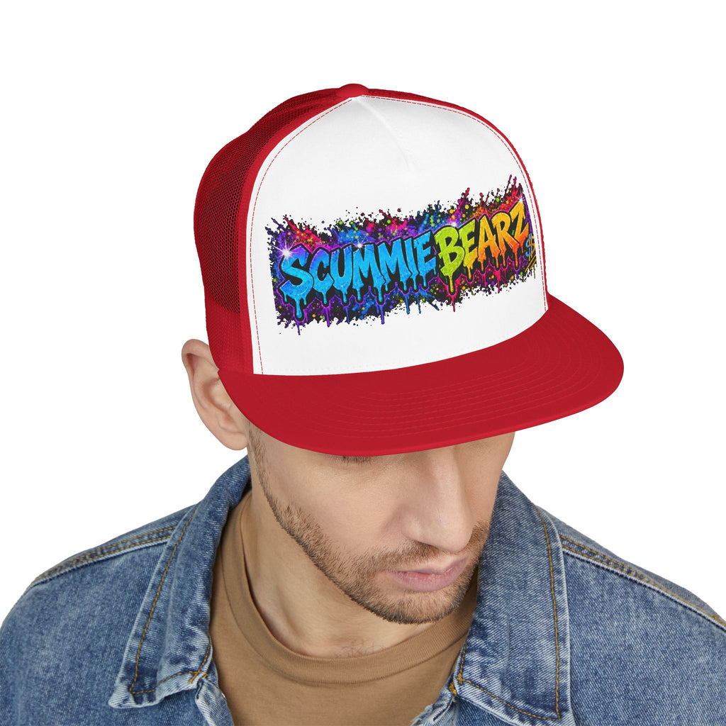 5 Panel Trucker Cap-RAINBOW SCUMMIEBEARZ LOGO-SCUMMIEBEARZ™