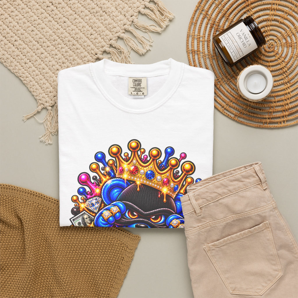 Unisex Garment-Dyed T-shirt-MULTI COLOR CROWN MASK LOGO GLOCK -SCUMMIEBEARZ™