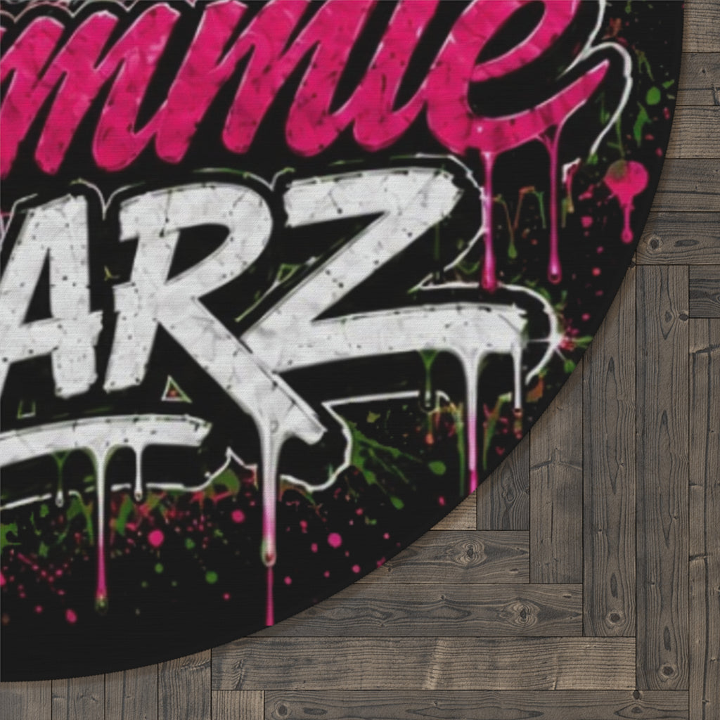 SCUMMIEBEARZ🩷Pink Logo Round Rug