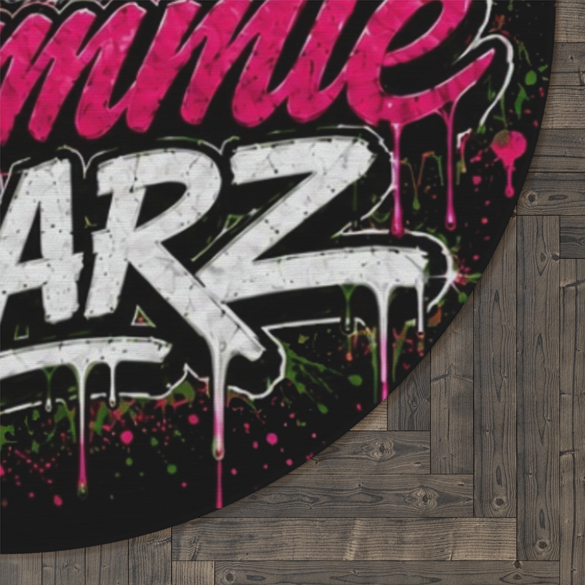 SCUMMIEBEARZ🩷Pink Logo Round Rug