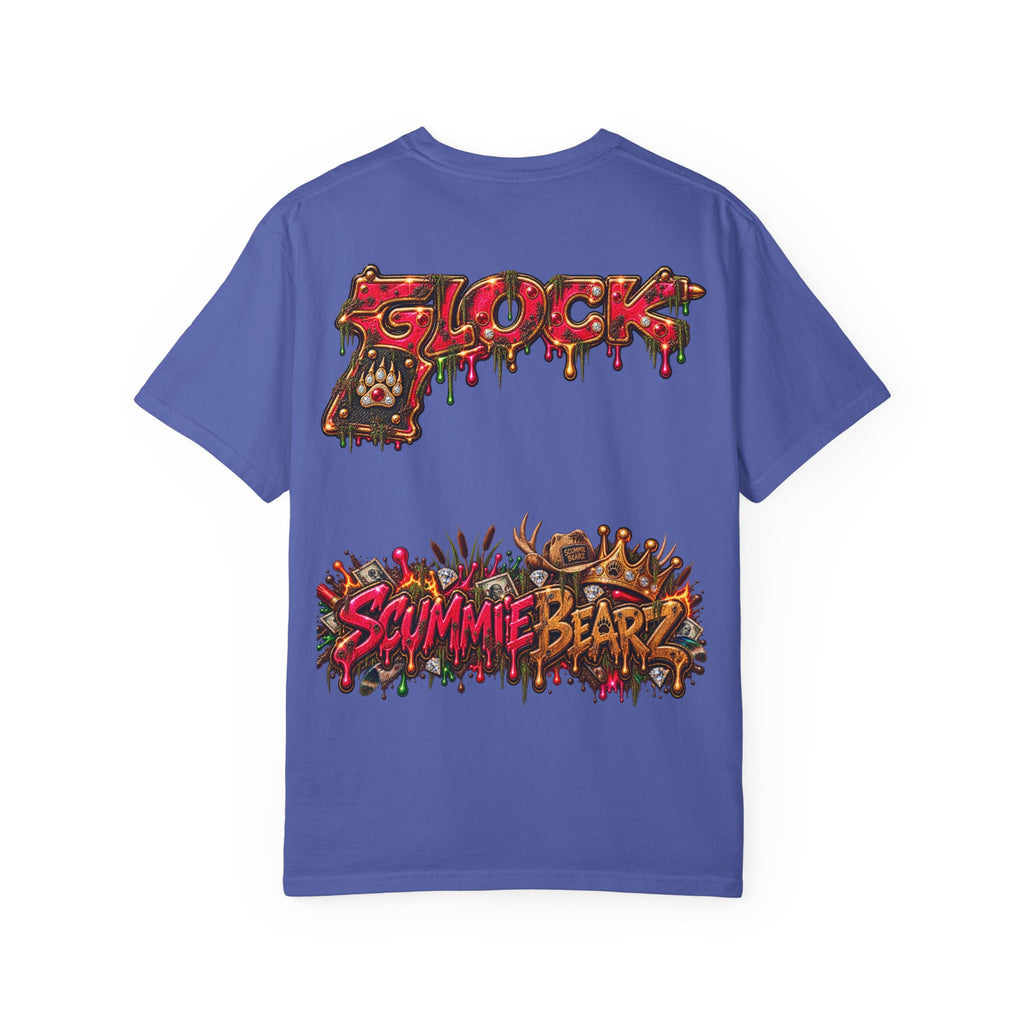 Unisex Garment-Dyed T-shirt-HILLBILLY cROWN MASK/GLOCK LOGO-SCUMMIEBEARZ™️