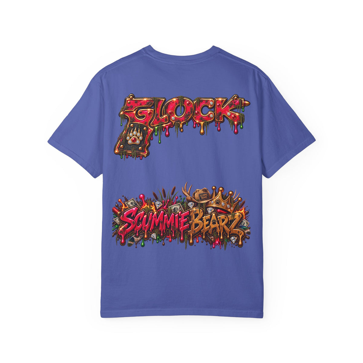 Unisex Garment-Dyed T-shirt-HILLBILLY cROWN MASK/GLOCK LOGO-SCUMMIEBEARZ™️
