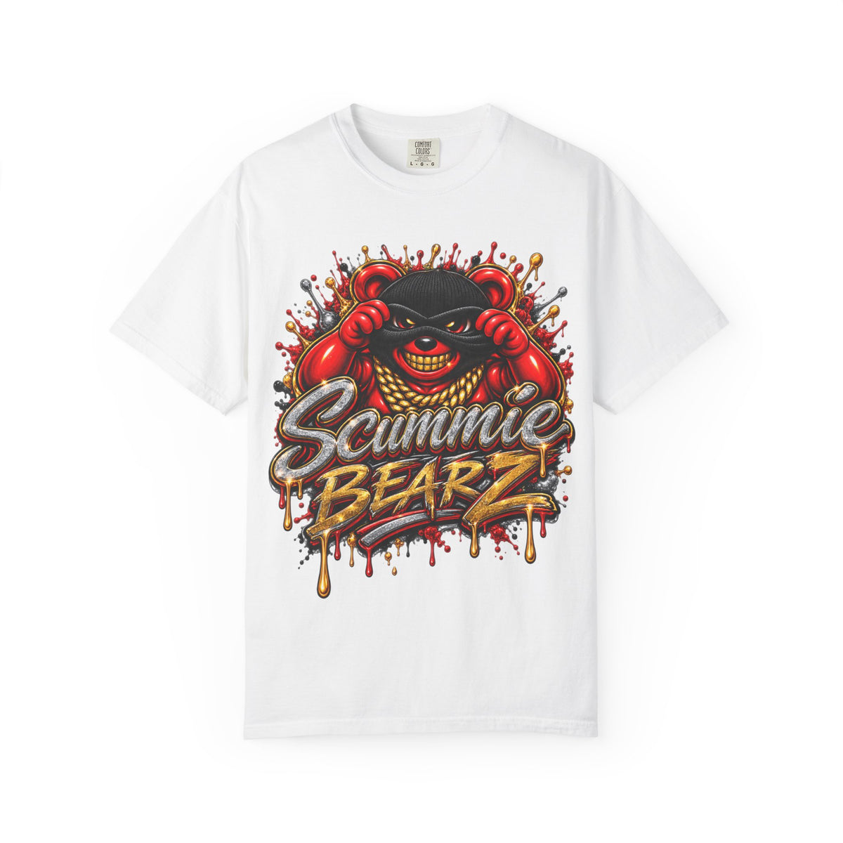 Unisex Garment-Dyed T-shirt-HELL LOST ANOTHER ONE/MASK LOGO-SCUMMIEBEARZ™
