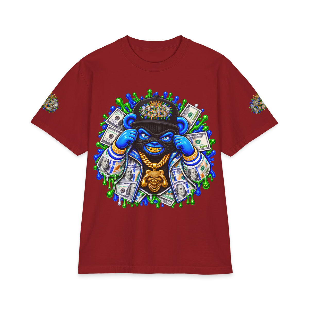 Money, Hungry Green Remix | SCUMMIEBEARZ™ Shaka Wear Heavyweight Tee