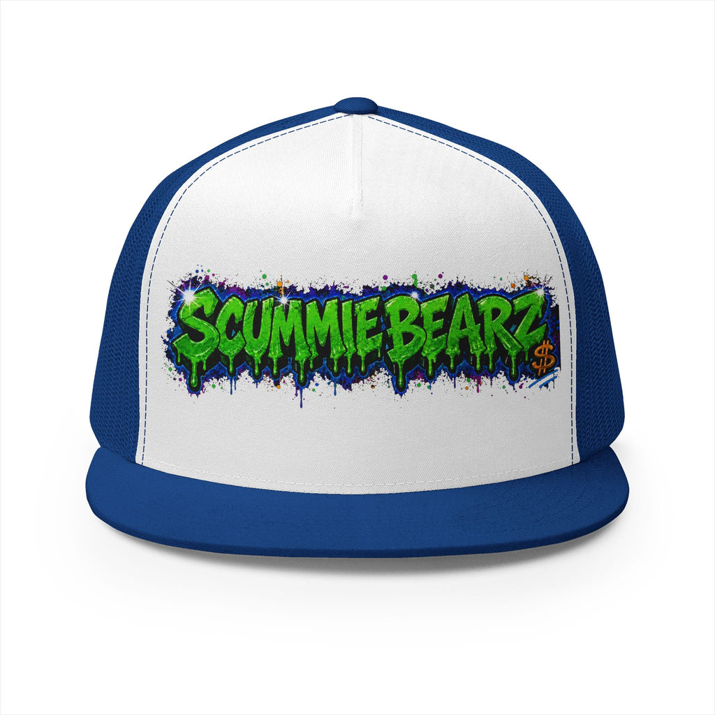5 Panel Trucker Cap-GREEN/BLUE SCUMMIEBEARZ LOGO-SCUMMIEBEARZ™