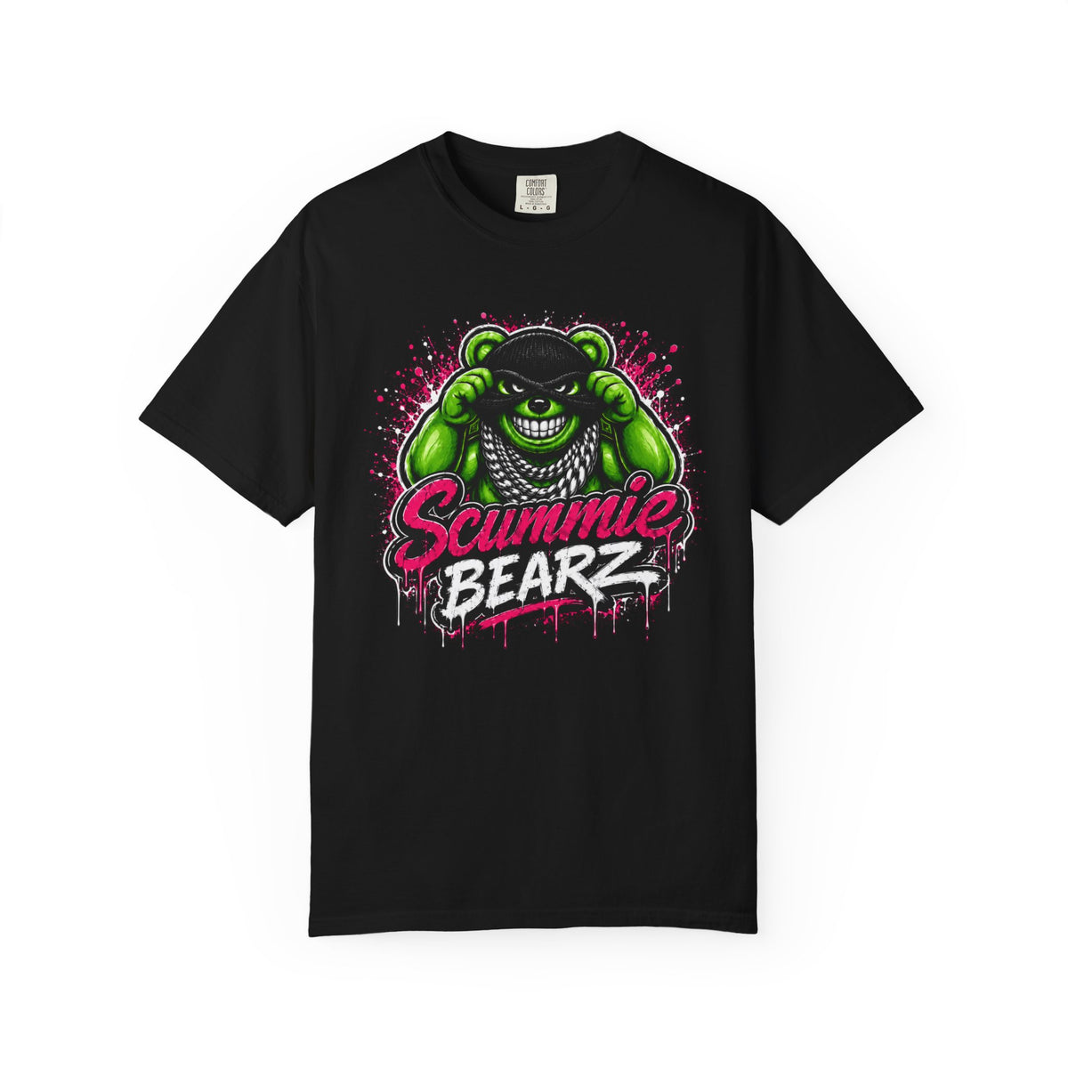 Unisex Garment-Dyed T-shirt-GREEN MASK LOGO&SEXY BUT SAVAGE-SCUMMIEBEARZ™