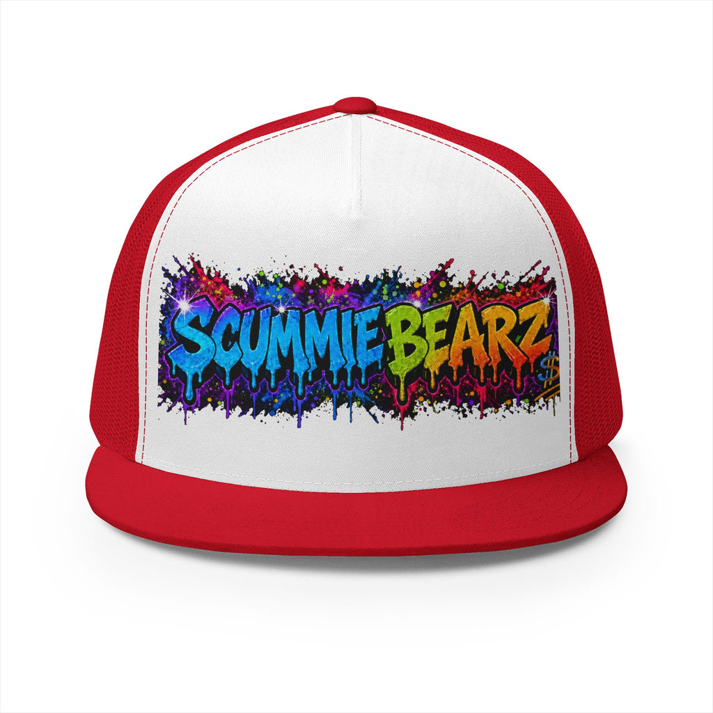 5 Panel Trucker Cap-RAINBOW SCUMMIEBEARZ LOGO-SCUMMIEBEARZ™