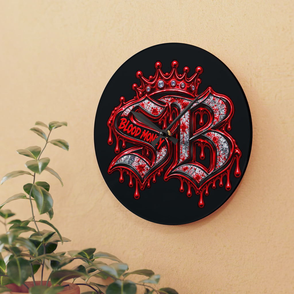 Acrylic Wall Clock-Blood Money SB Logo