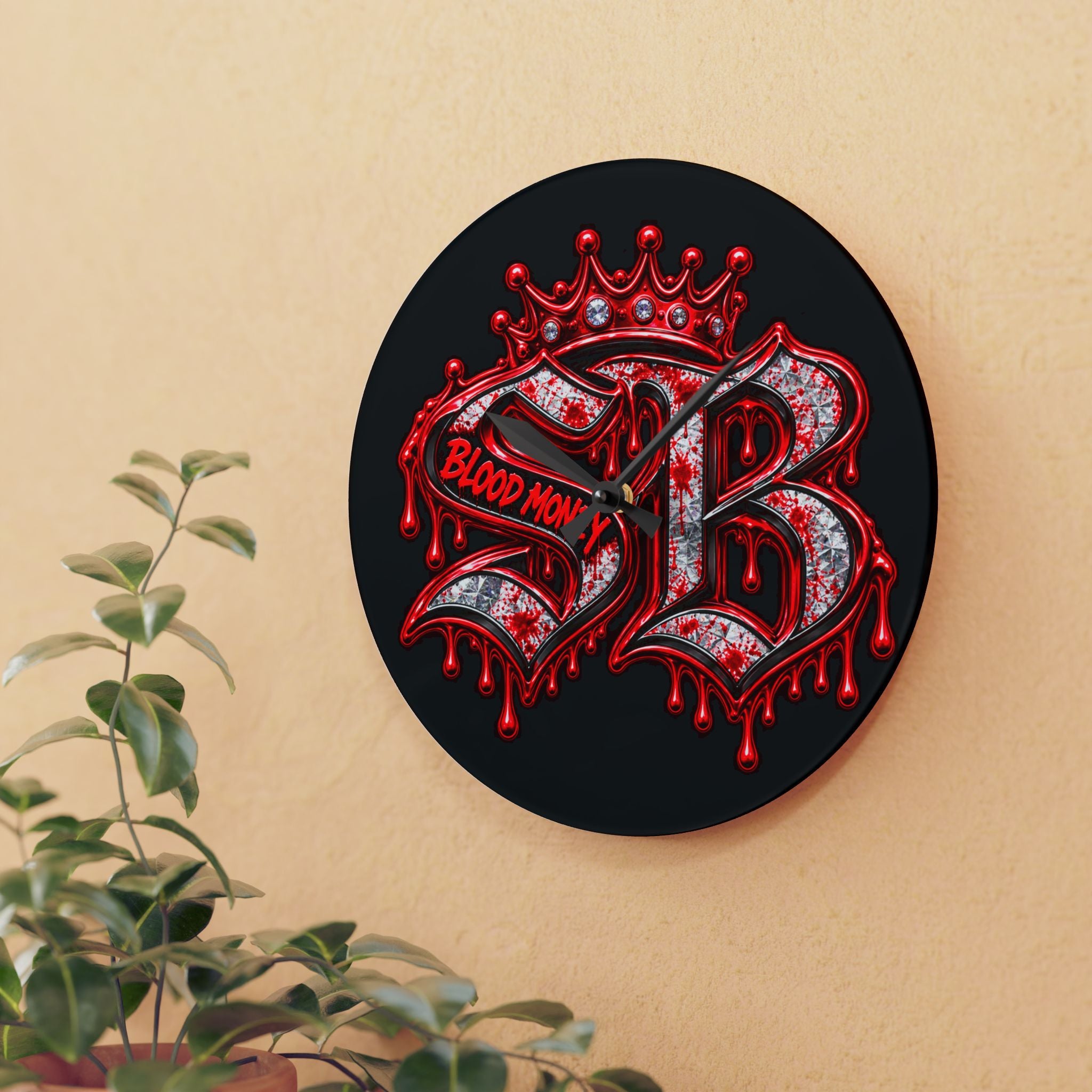 Acrylic Wall Clock-Blood Money SB Logo