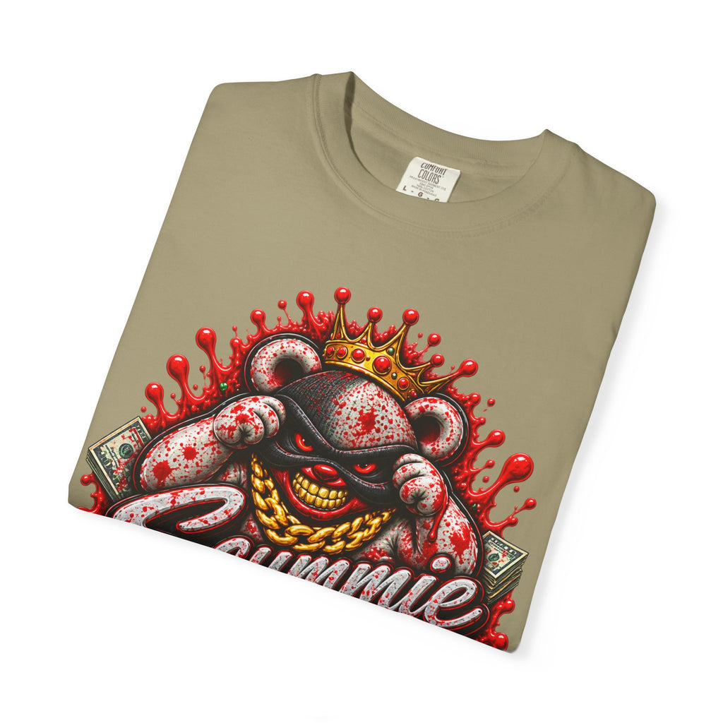 Unisex Garment-Dyed T-SHIRT-BLOOD MONEY GLOCK/MASK LOGO-SCUMMIEBEARZ™