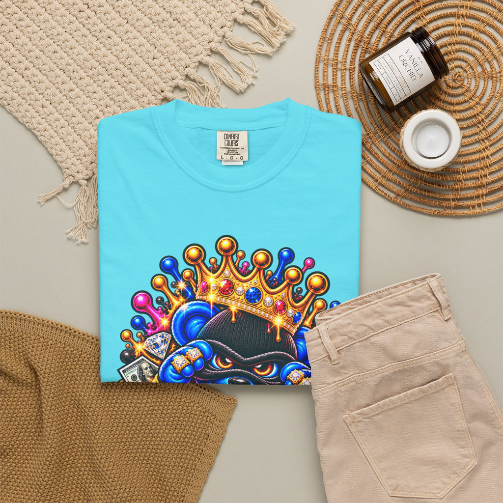Unisex Garment-Dyed T-shirt-MULTI COLOR CROWN MASK LOGO GLOCK -SCUMMIEBEARZ™