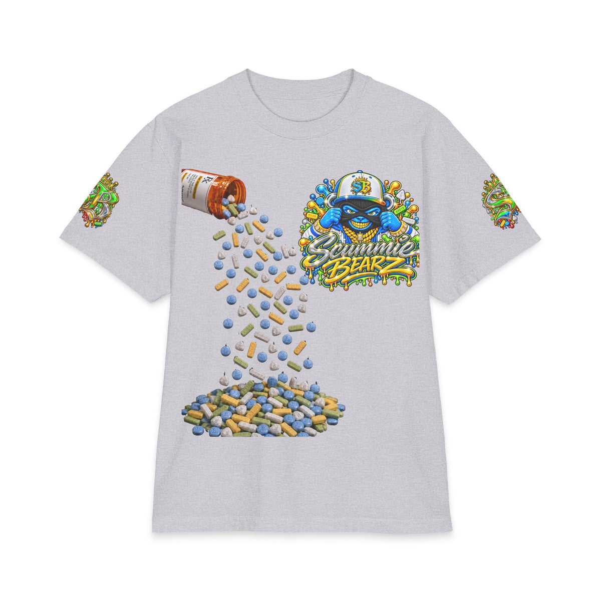 Unisex Max Heavyweight Short Sleeve-GET YOUR MIND RIGHT GREEN/BLUE REMIX-SCUMMIEBEARZ™️