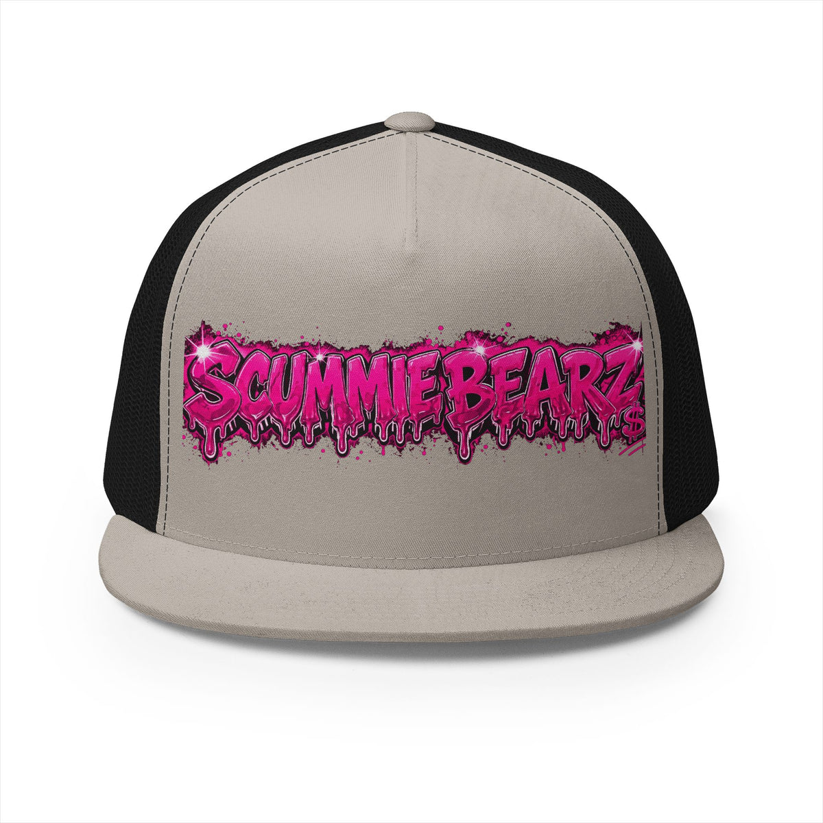 5 Panel Trucker Cap-PINK SCUMMIEBEARZ LOGO-SCUMMIEBEARZ™