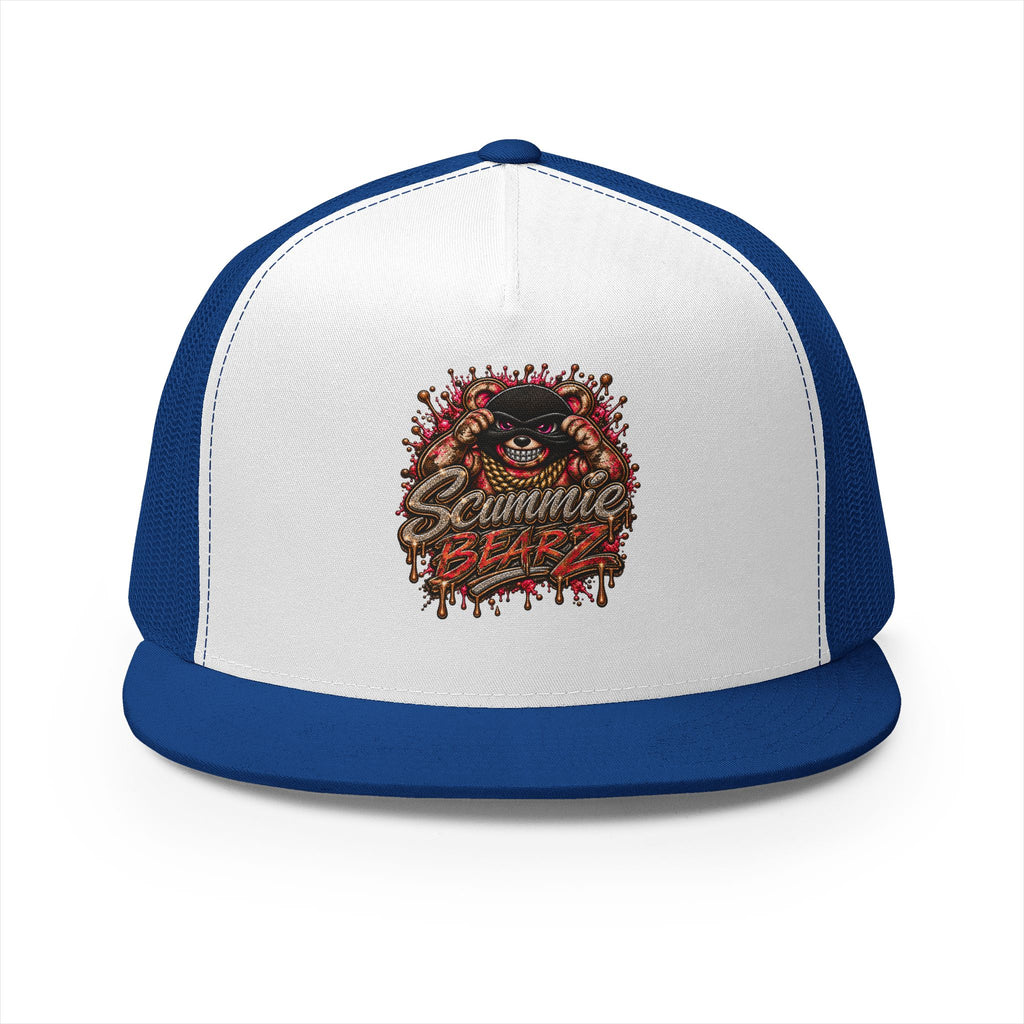 5 Panel Trucker Cap-RED/GOLD MASK LOGO-SCUMMIEBEARZ™