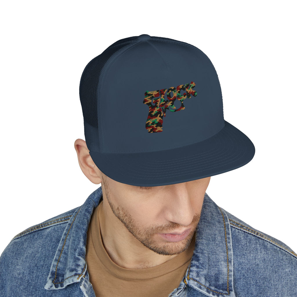 5 Panel Trucker Cap-CAMOUFLAGE GLOCK LOGO-SCUMMIEBEARZ™️
