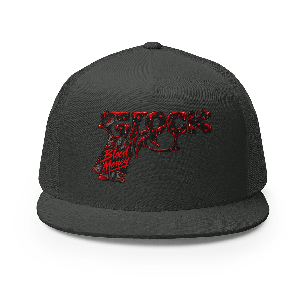 5 Panel Trucker Cap-BLOOD MONEY GLOCK-SCUMMIEBEARZ™️
