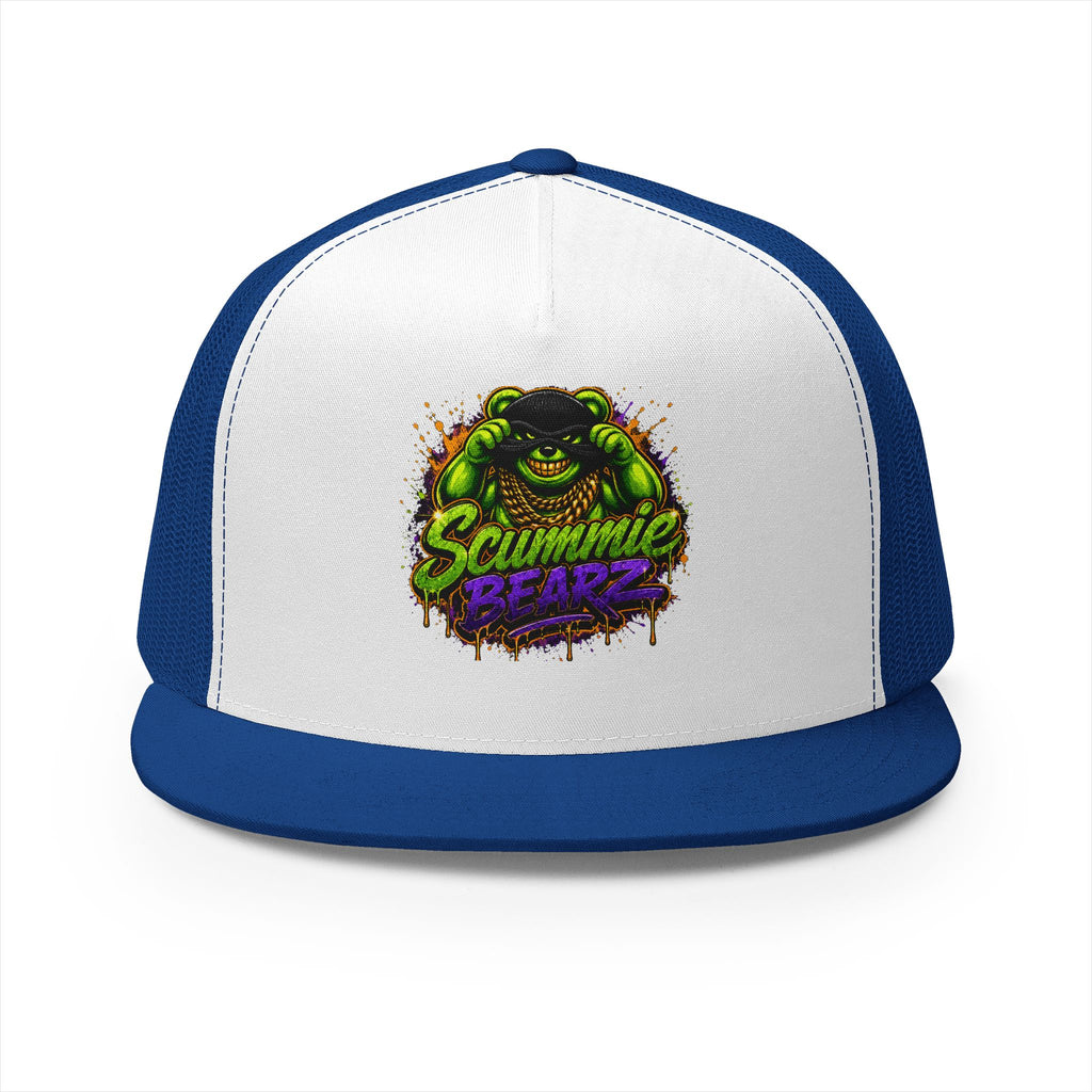 5 Panel Trucker Cap-GREEN/PURPLE MASK LOGO-SCUMMIEBEARZ™