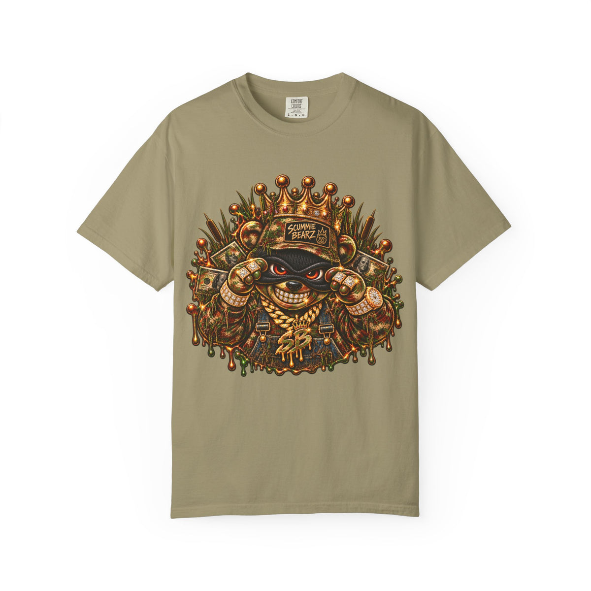 Unisex Garment-Dyed T-shirt-HILLBILLY CAMO GLOCK -SCUMMIEBEARZ™