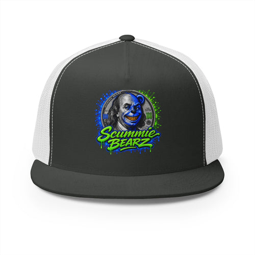 5 Panel Trucker Cap- BLUE BENJAMIN FRANKLIN-SCUMMIEBEARZ™️