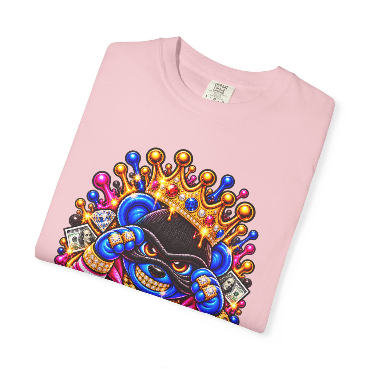 Unisex Garment-Dyed T-shirt-MULTI COLOR CROWN MASK LOGO GLOCK -SCUMMIEBEARZ™