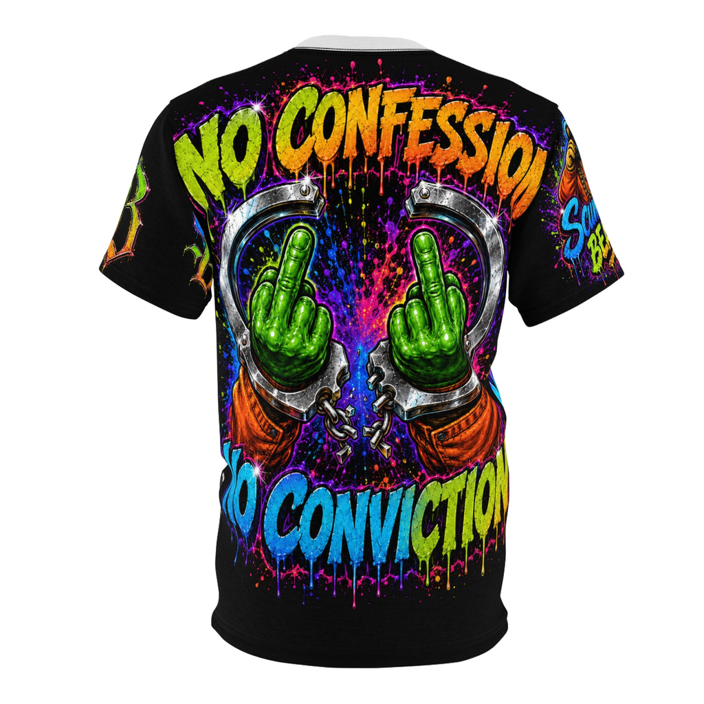 MENS Streetwear AOP T-Shirt-No  Confession, No Conviction-SCUMMIEBEARZ™️