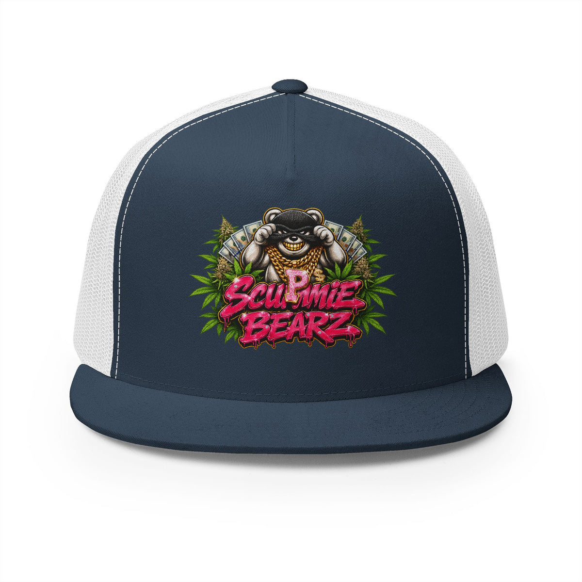 5 Panel Trucker Cap-WEED MASK LOGO-SCUMMIEBEARZ™