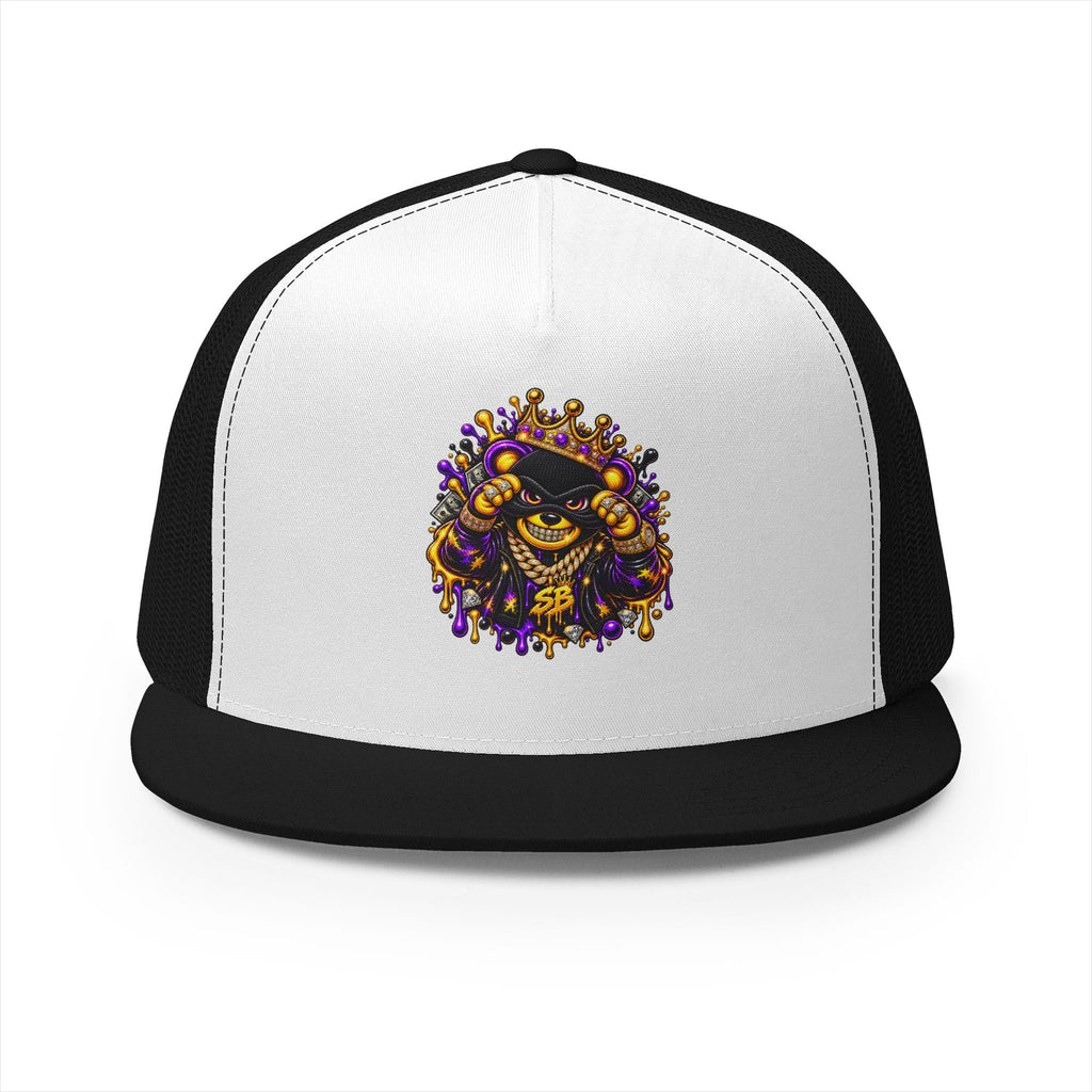 5 Panel Trucker Cap-PURPLE/GOLD SB MASK LOGO-SCUMMIEBEARZ™