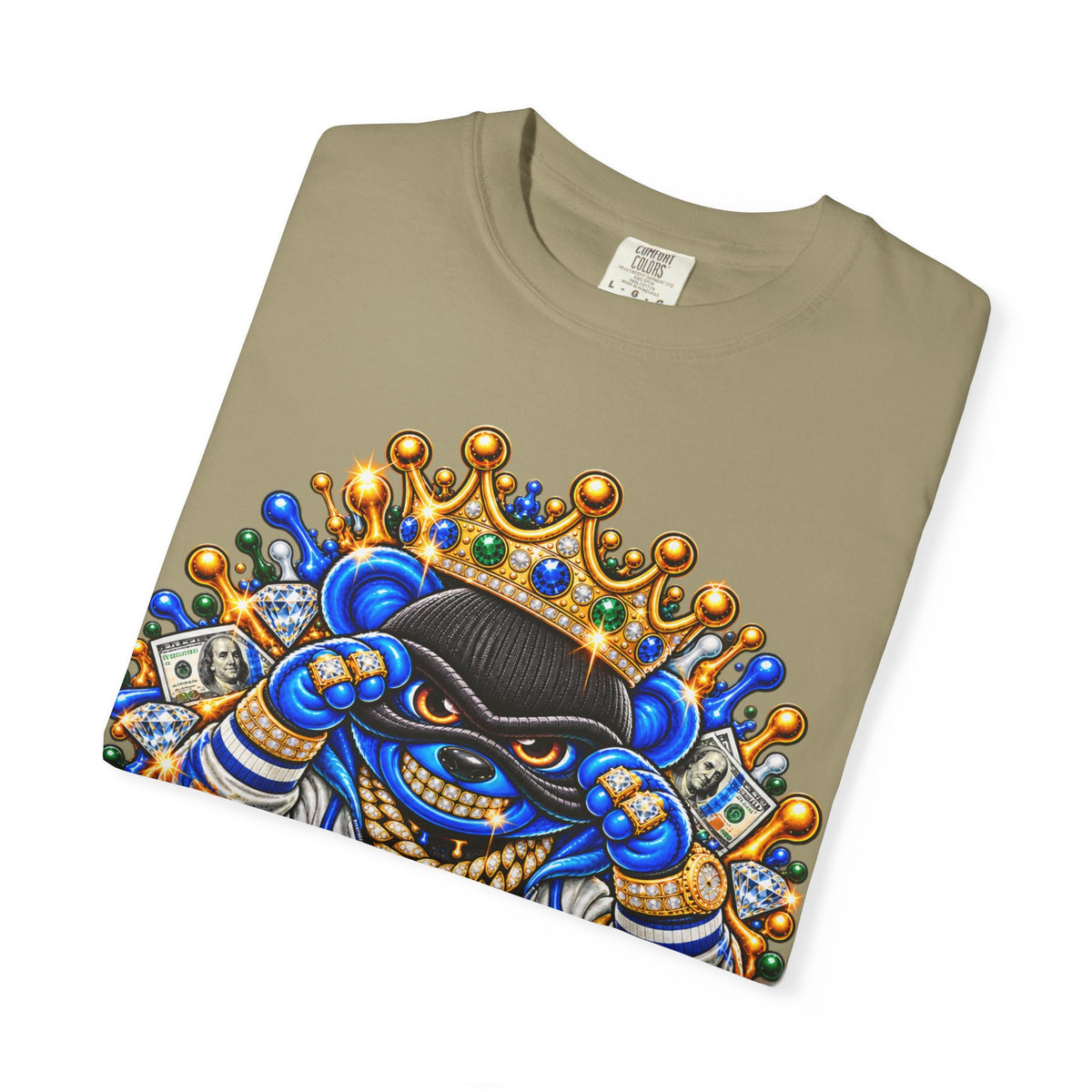 Unisex Garment-Dyed T-SHIRT-MONEY GLOCK/CROWN MASK LOGO-SCUMMIEBEARZ™
