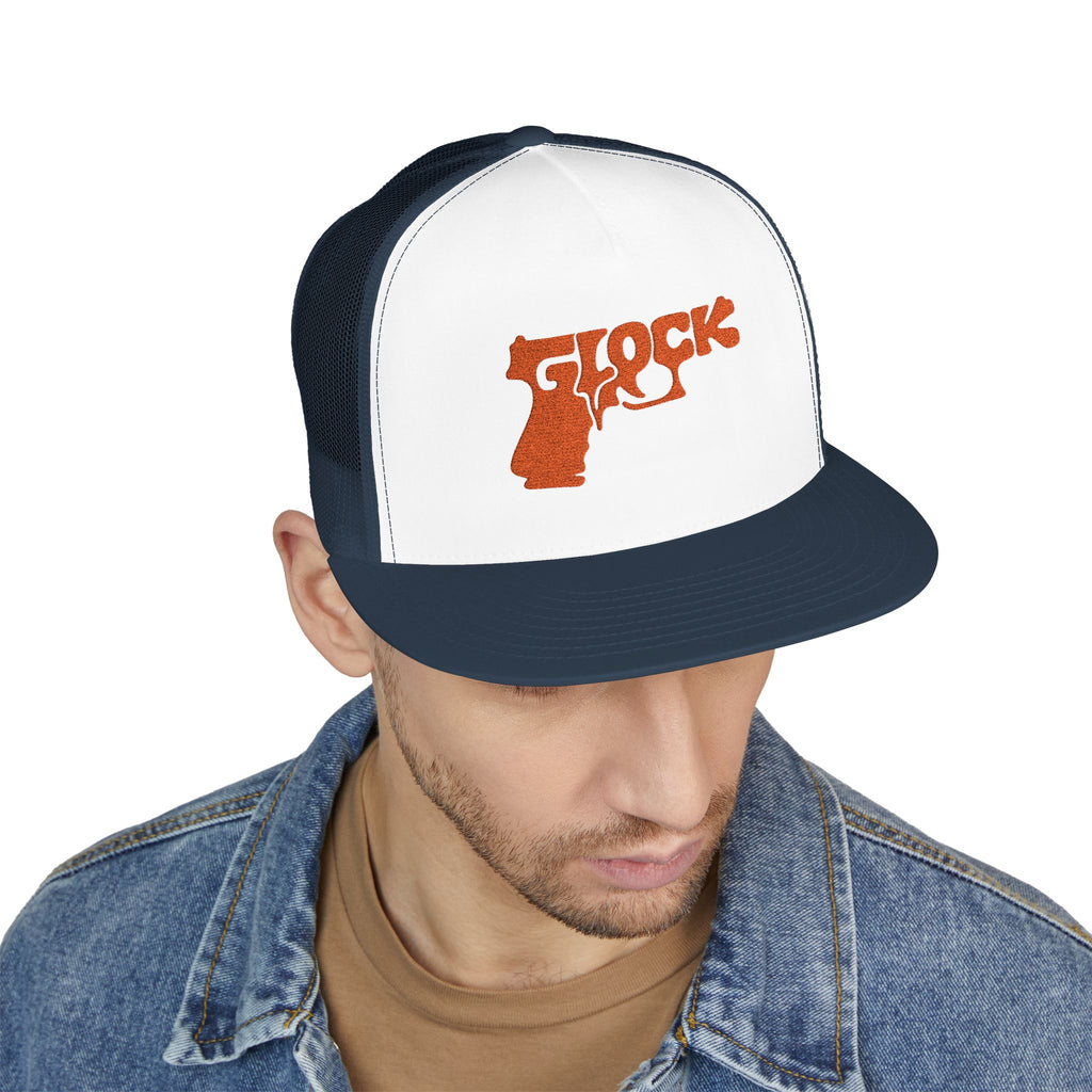 5 Panel Trucker Cap-ORANGE GLOCK LOGO-SCUMMIEBEARZ™️