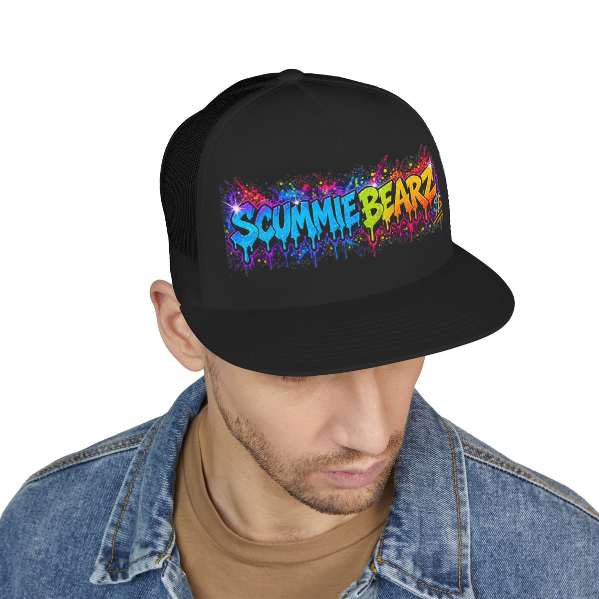 5 Panel Trucker Cap-RAINBOW SCUMMIEBEARZ LOGO-SCUMMIEBEARZ™