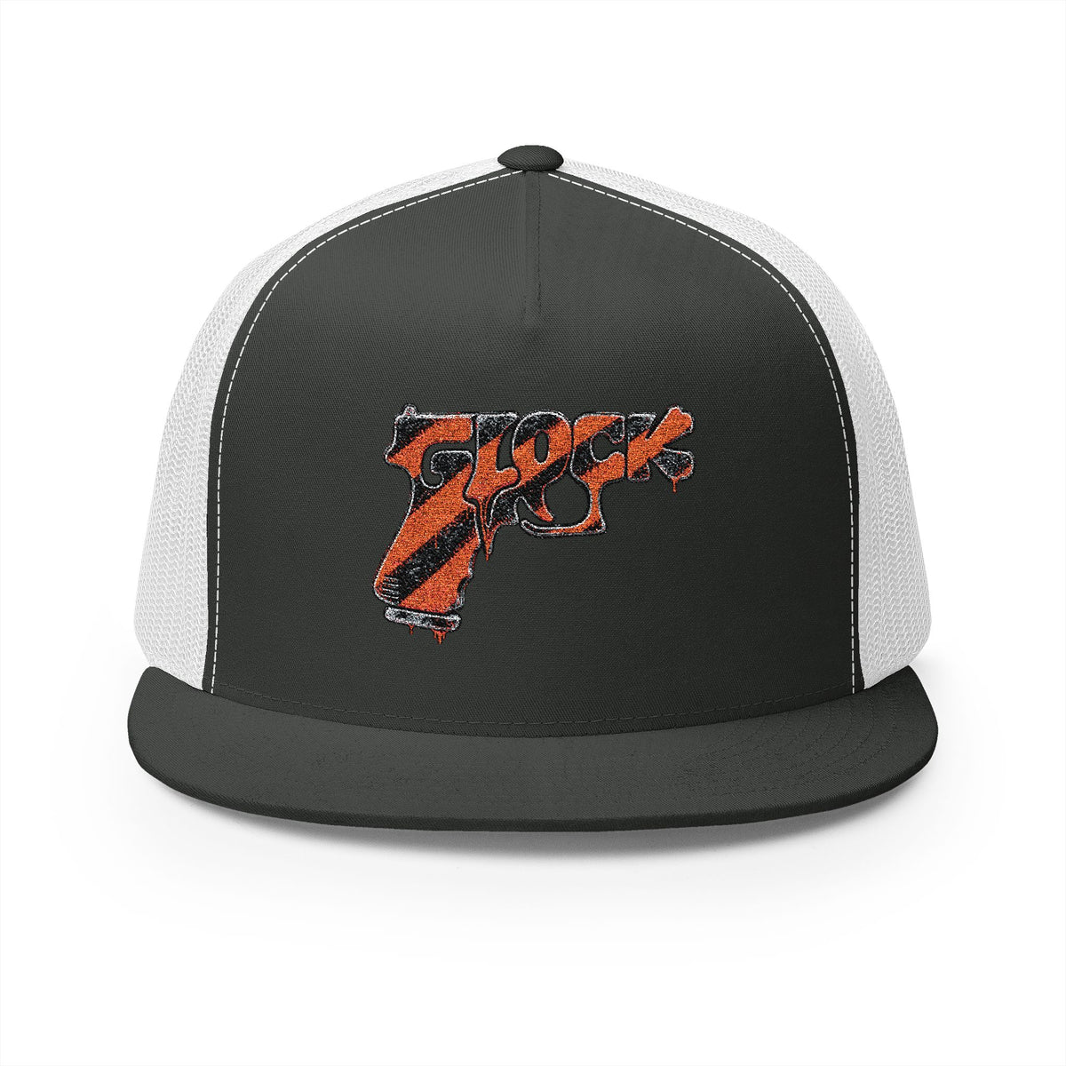 5 Panel Trucker Cap-ORANGE GLOCK LOGO-SCUMMIEBEARZ™️
