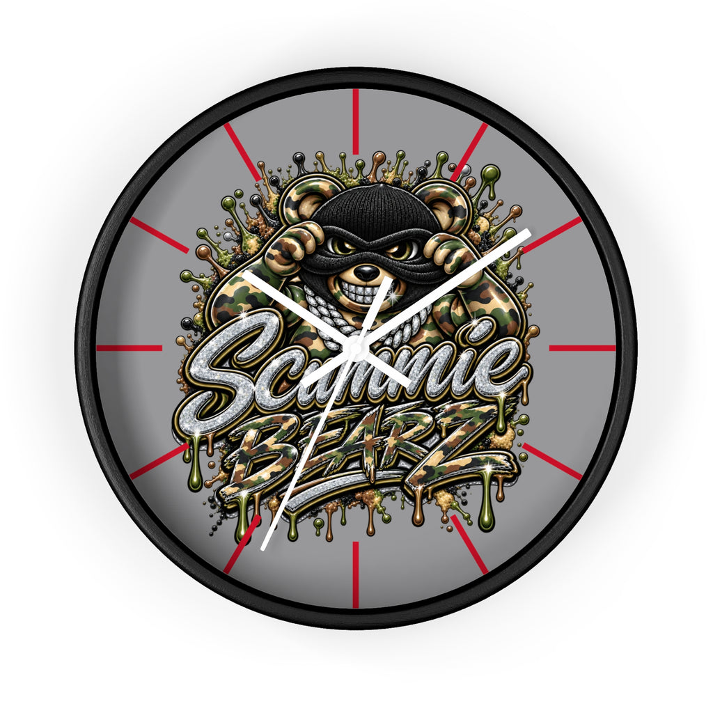 Wall Clock-CAMOUFLAGE MASK LOGO-SCUMMIEBEARZ™️