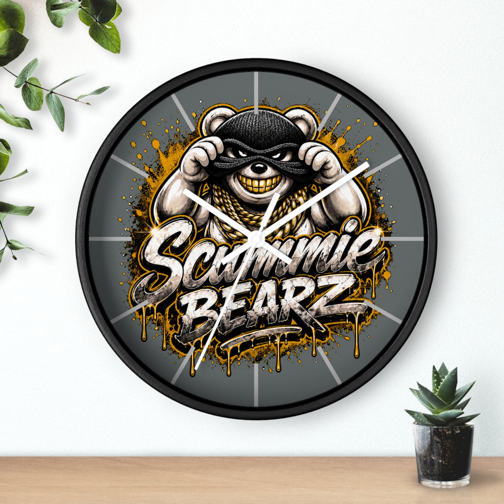Wall Clock-Gold and Silver Logo-SCUMMIEBEARZ™
