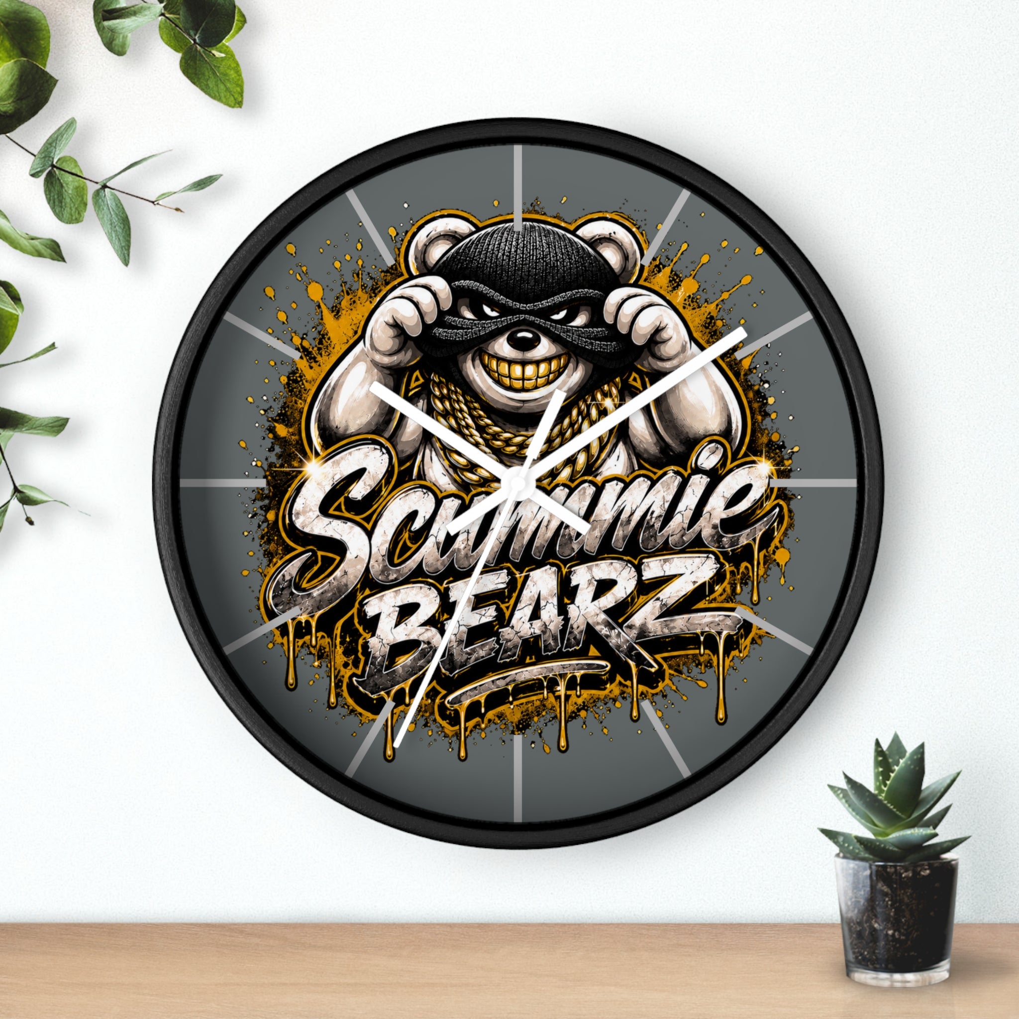 Wall Clock-Gold and Silver Logo-SCUMMIEBEARZ™